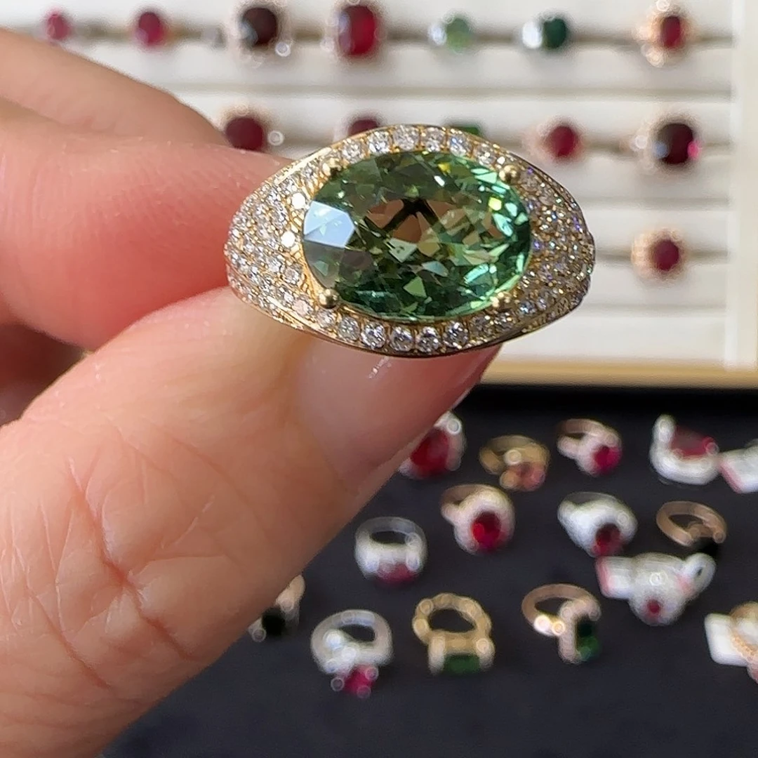 碧玺戒指18K金镶嵌3.26ct