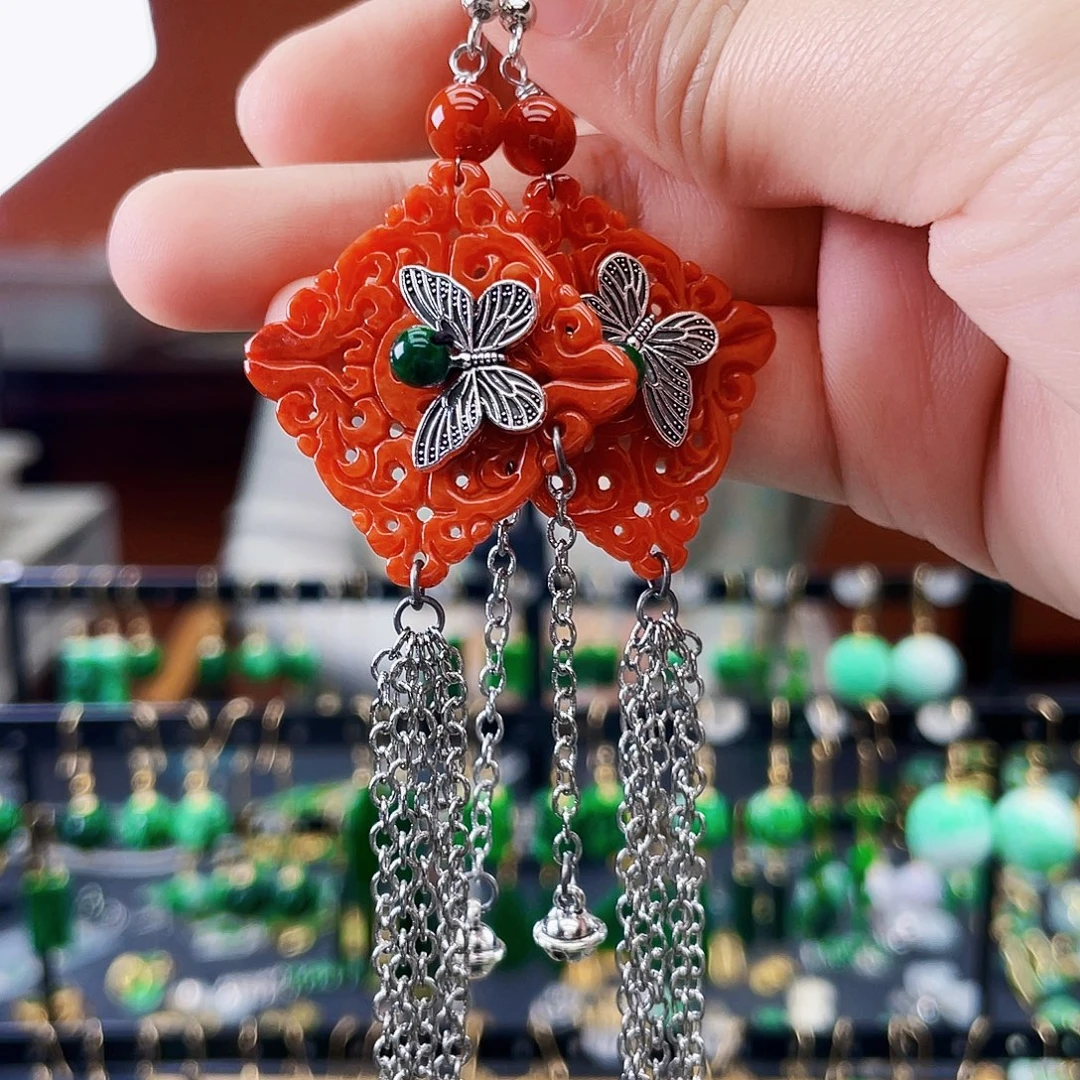 翡翠未镶嵌耳饰饰品