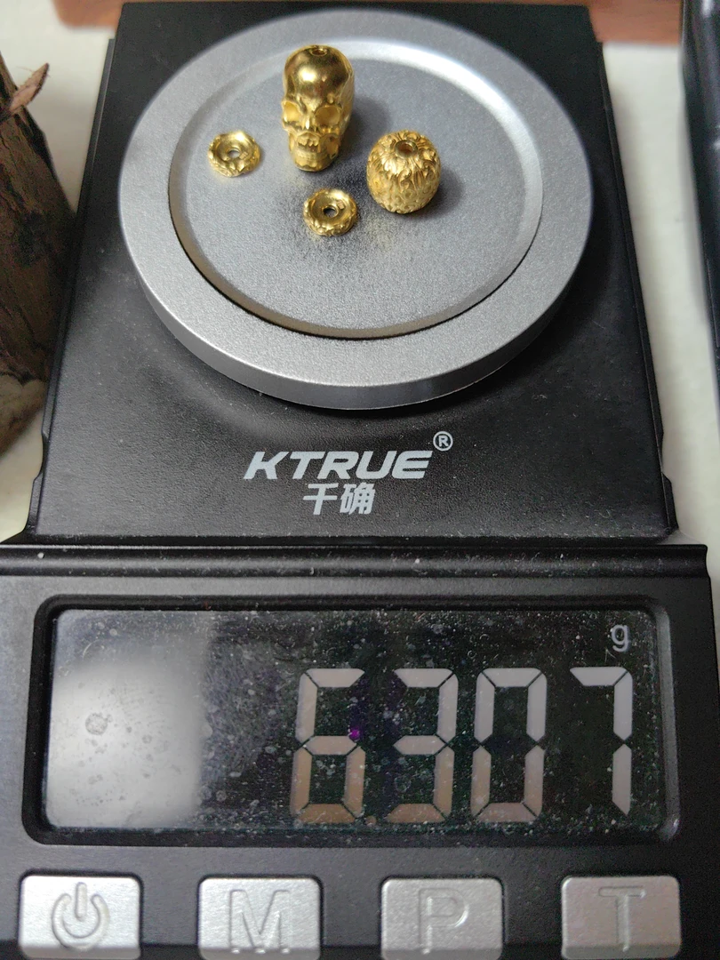 足金999骷髅唐草金珠黄金手串配饰
