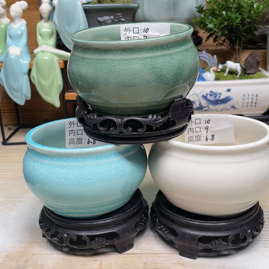 紫砂花盆陶瓷艺术花盆陶瓷