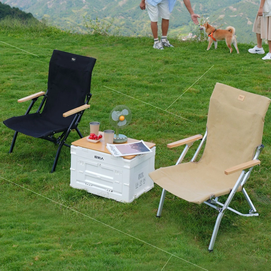 原始人闲适海狗椅折叠躺椅露营高背海狗椅午休椅钓鱼沙滩椅航空铝