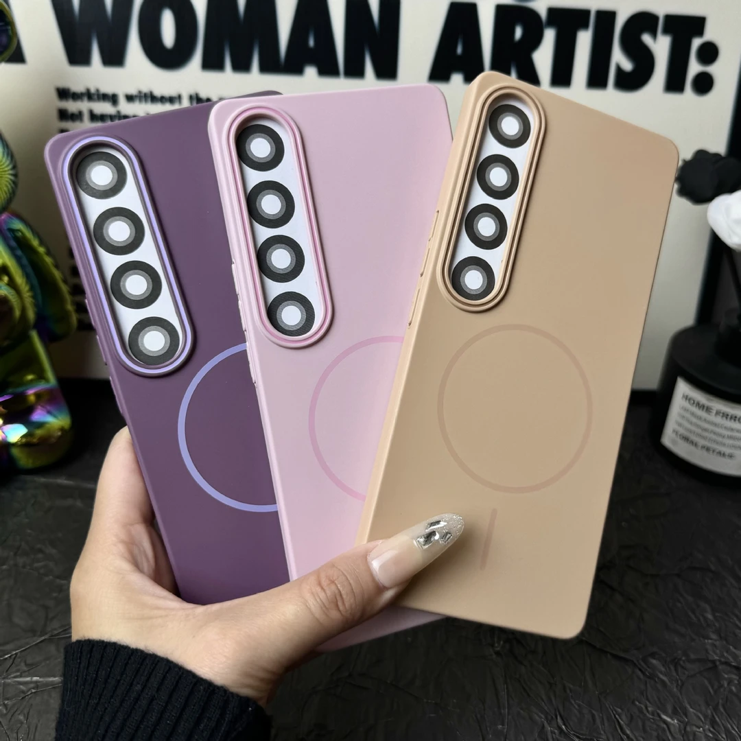 适用魅族21PRO柔润细圈磁吸手机壳魅族21纯色肤感防摔全包PC硬套