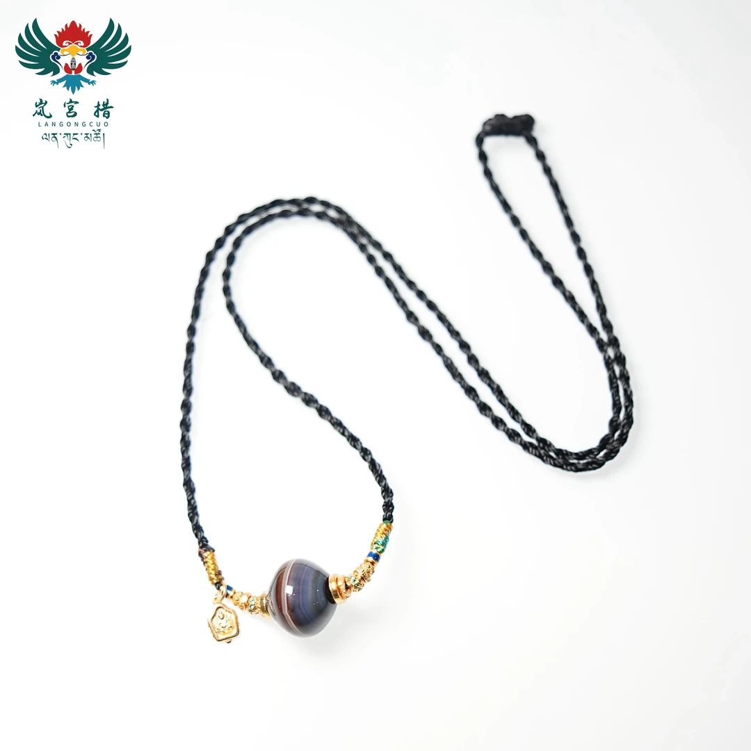 岚宫措｜一线天珠项链 G107