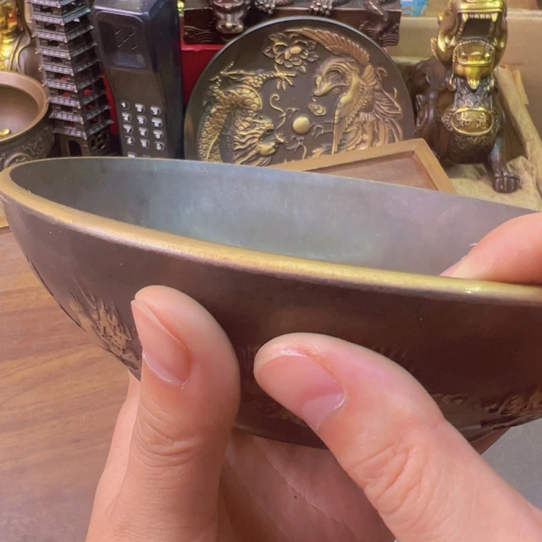 紫金风磨铜九龙盘