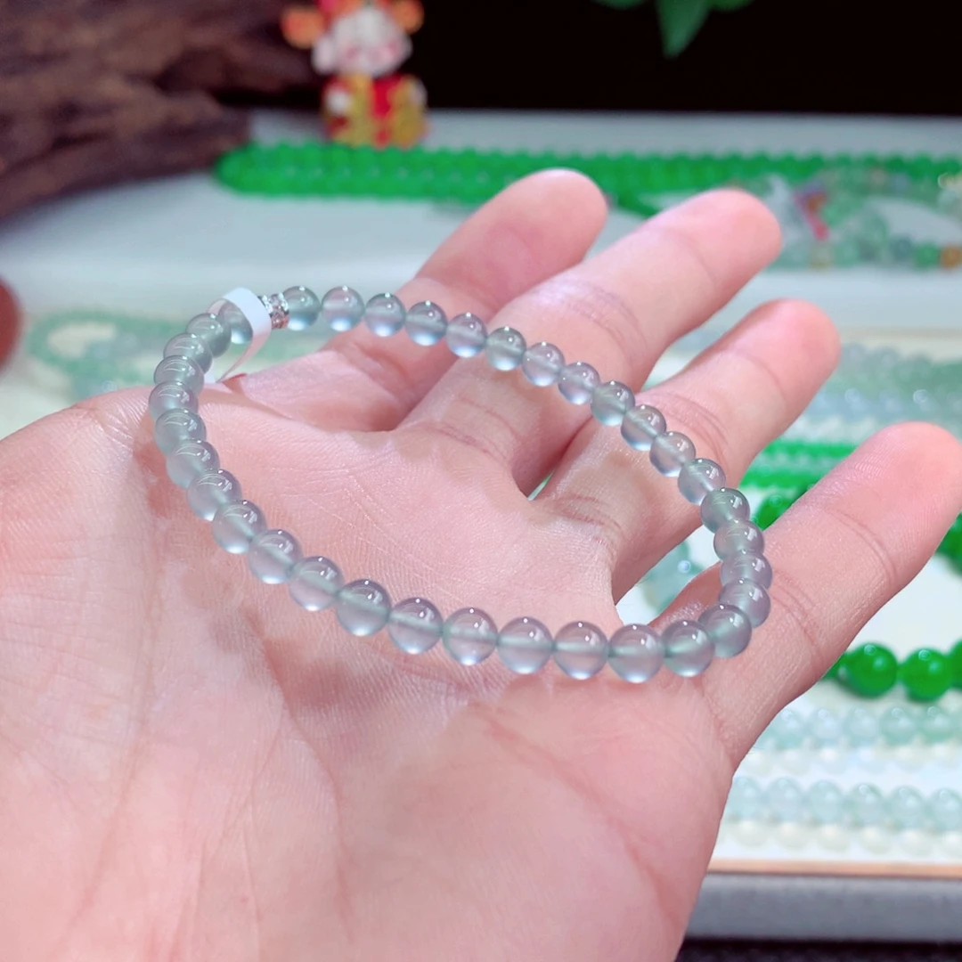 翡翠未镶嵌手链玻璃炸光手链