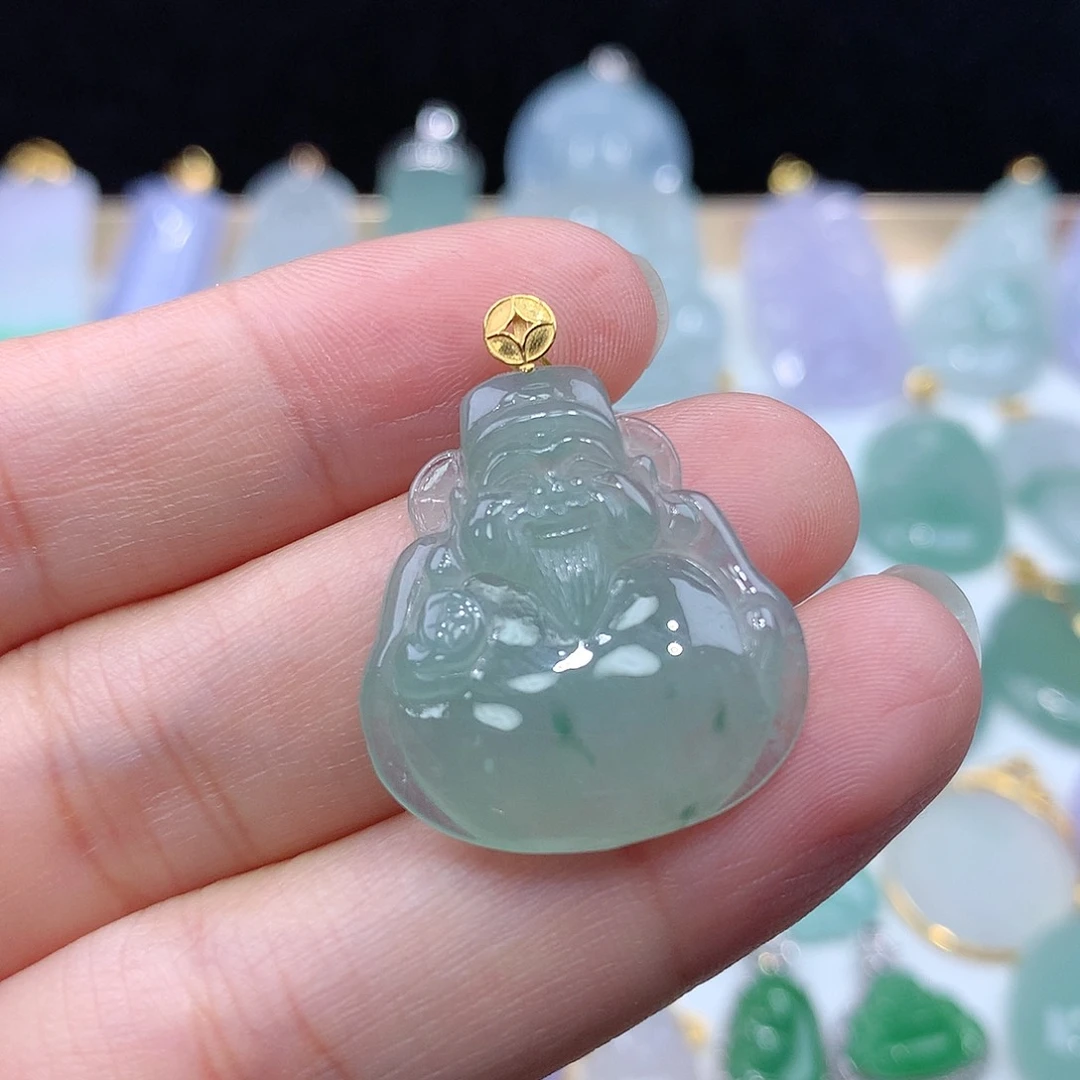 颈饰18K金镶嵌翡翠翡翠