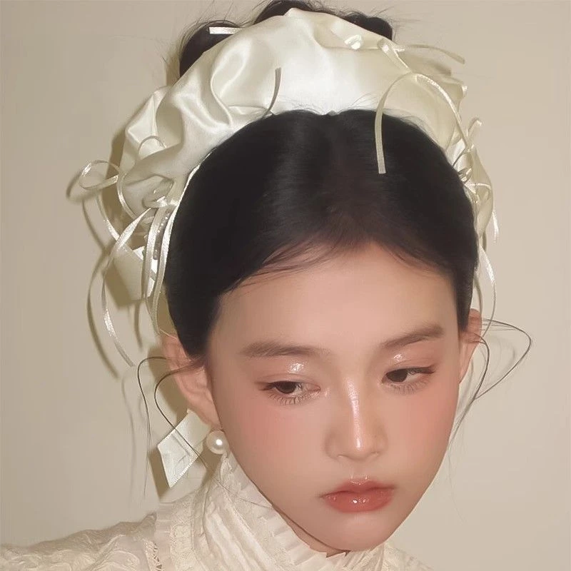 晨昏定情!蝴蝶结缎面大肠发圈!超大新娘头饰发绳头花头绳盘发器