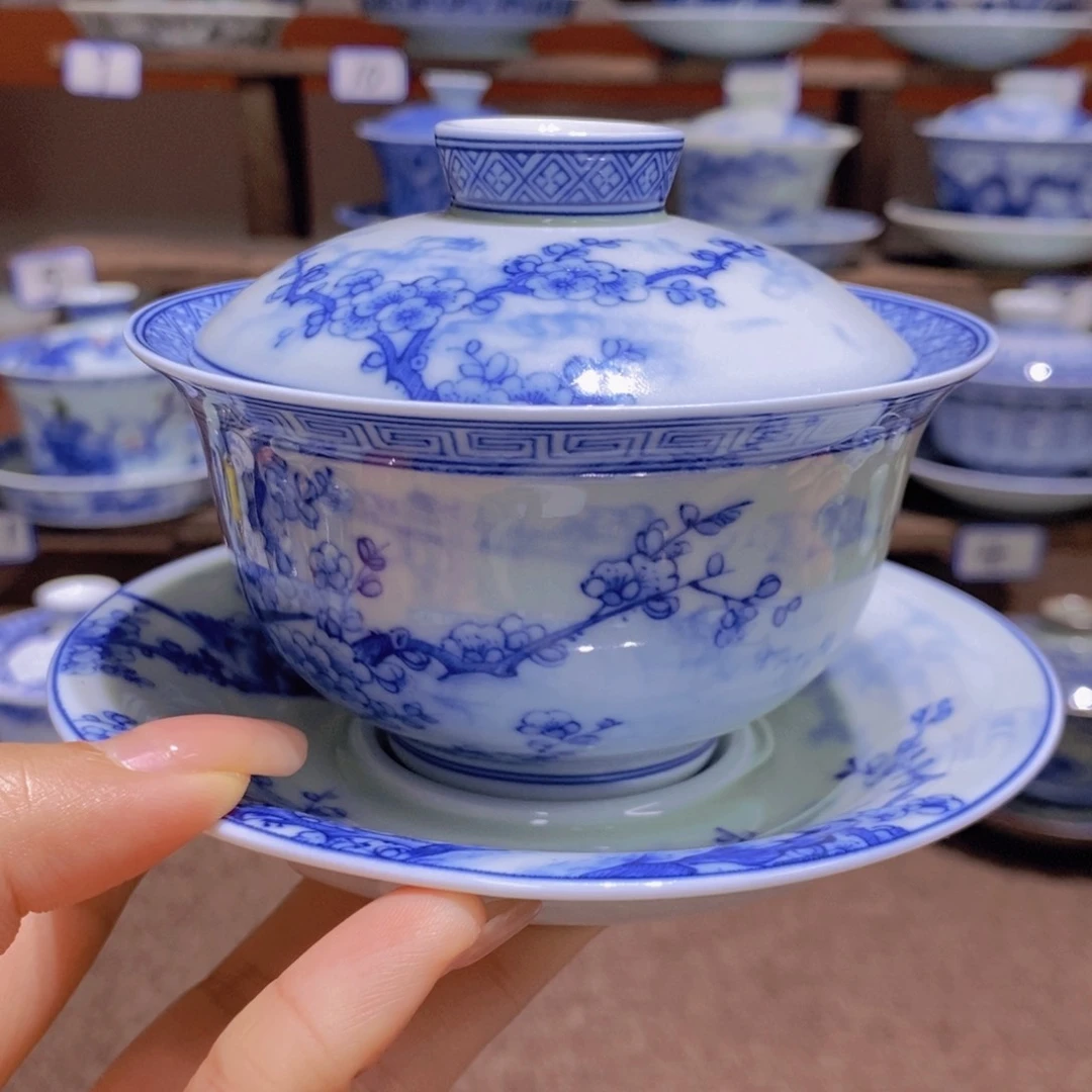 景德镇陶瓷盖碗茶具组合