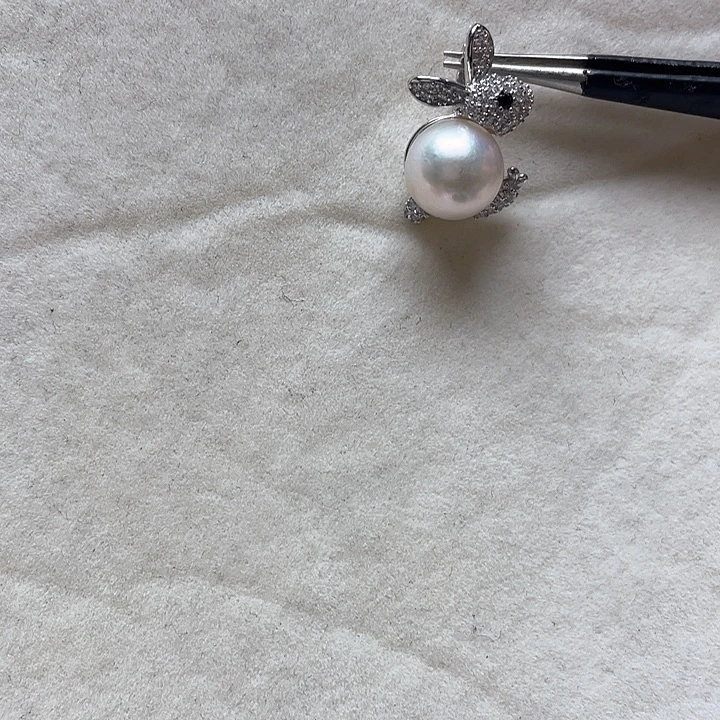 海水珍珠银S925镶嵌吊坠(不含链)