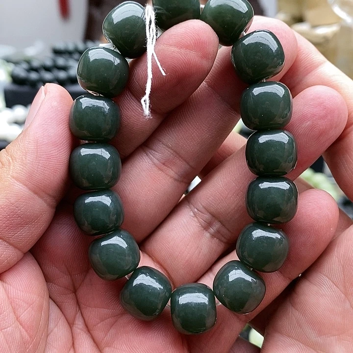 【闪购商品】未镶嵌手链和田玉14冰瓷蓝