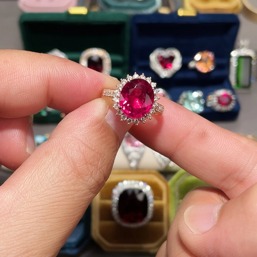 碧玺戒指18K金镶嵌4.67ct