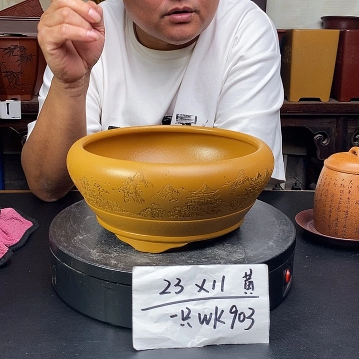 紫砂花盆货号一只WK903