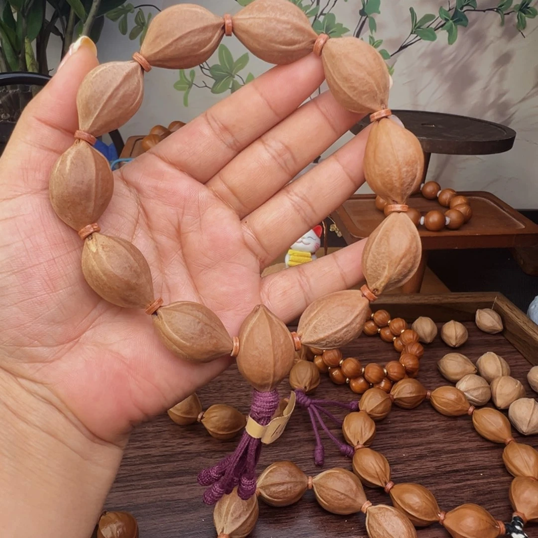 手串橄榄核梅林铁核 17×27+18 三通素串鲨鱼背