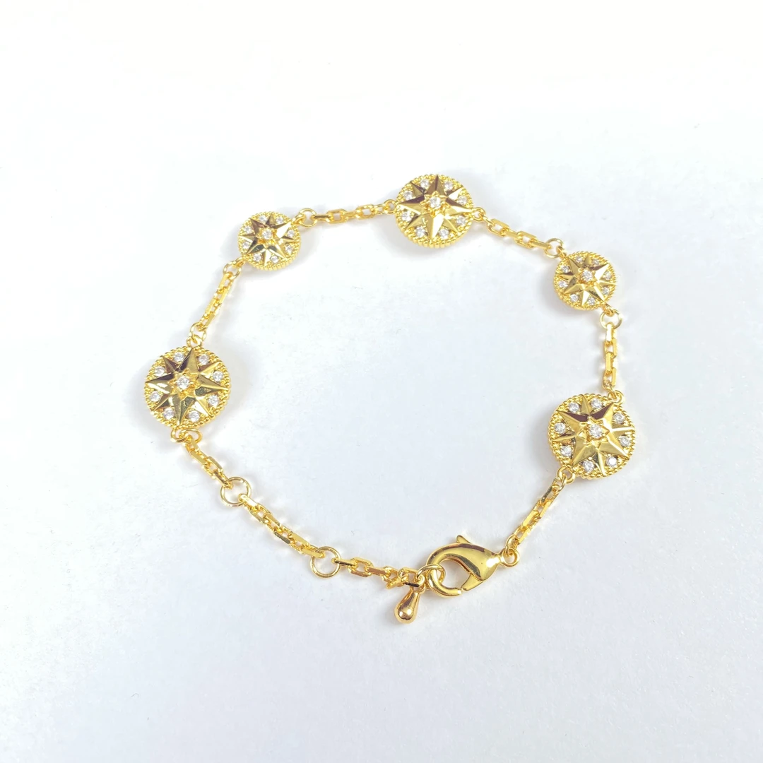 铜合金手链 《货号8518-》设计师款八芒气质手链精致精美（链长17+5）