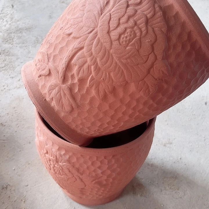 紫砂花盆高22口20微瑕