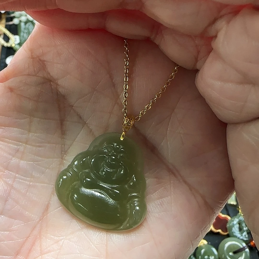 吊坠(赠链)18K金镶嵌和田玉