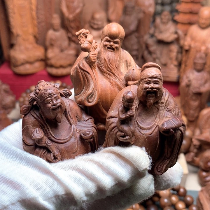 檀香木其他老山檀手把件奶香瑕疵