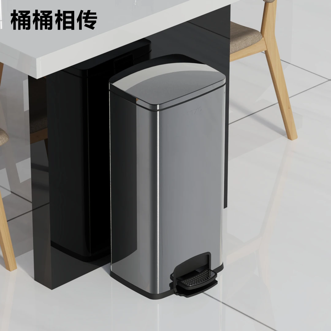 桶桶相传厨房垃圾桶大号大容量2025新款家用客厅轻奢风高档不锈钢