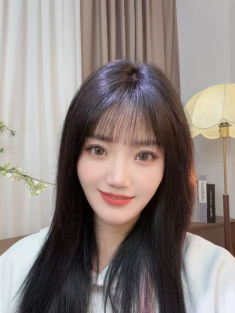 刘海假发片女遮白发轻薄隐形法式空气氧气刘海头顶补发片