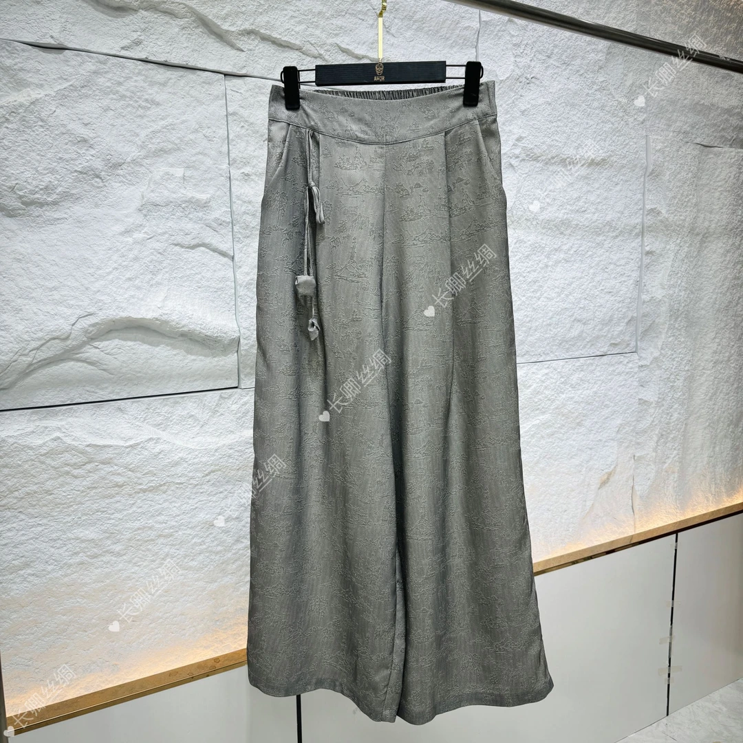 【倾云】夏季通勤时尚气质松紧腰阔腿裤裤裙百搭宽松长裤 XH776