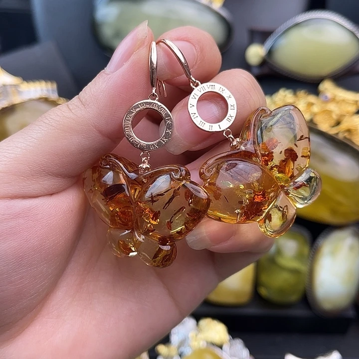 琥珀银S925镶嵌裸石