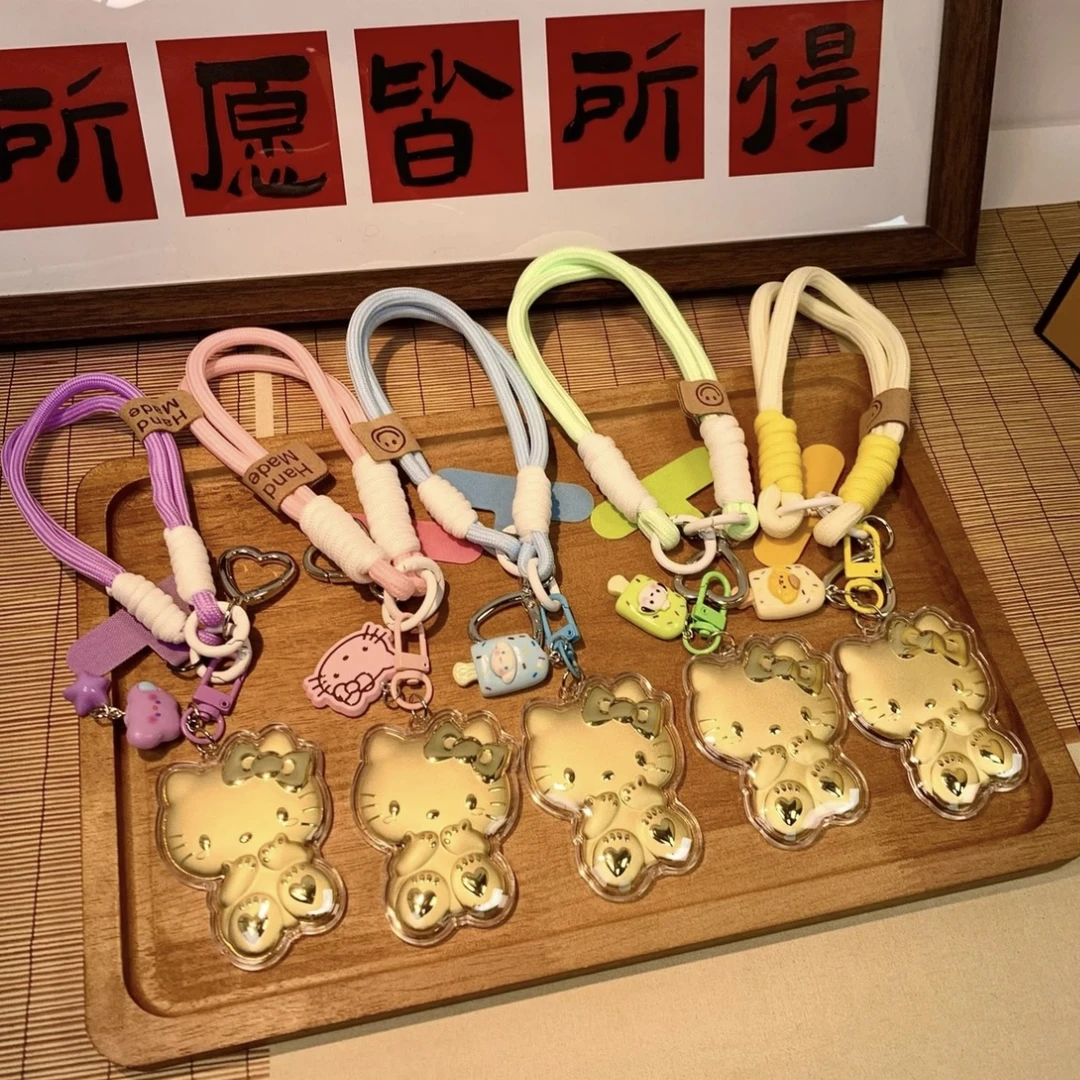 新款水贝999KT猫 钥匙扣可爱卡通金片 手机包包挂件 送女朋友