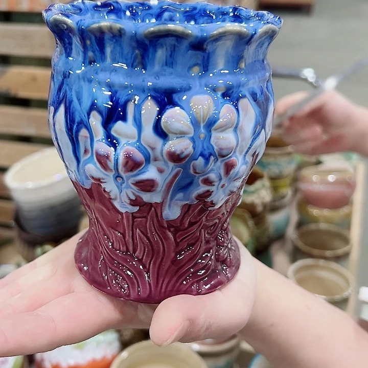 有孔.凑满10元发货多肉陶瓷花盆！