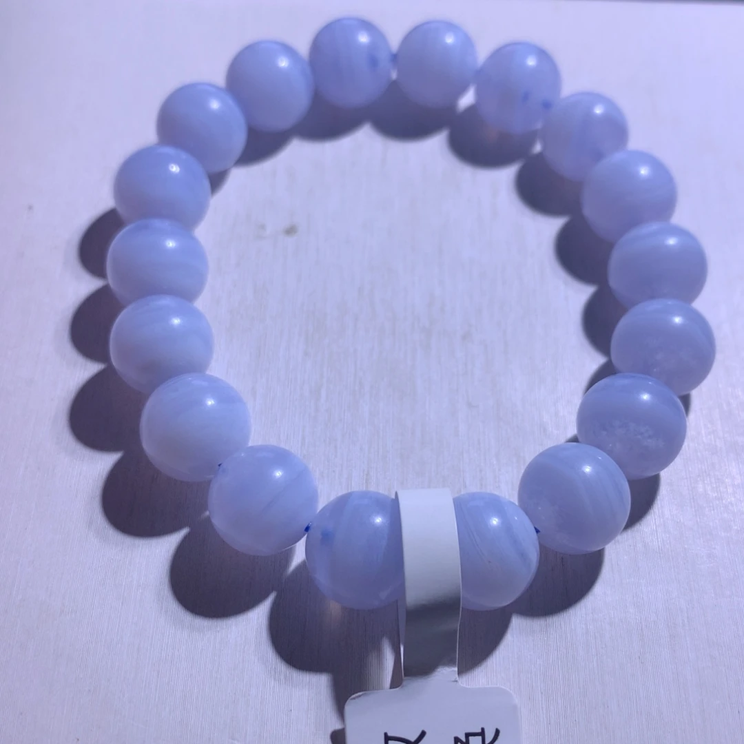 银S925镶嵌水晶手串蓝纹11.2m