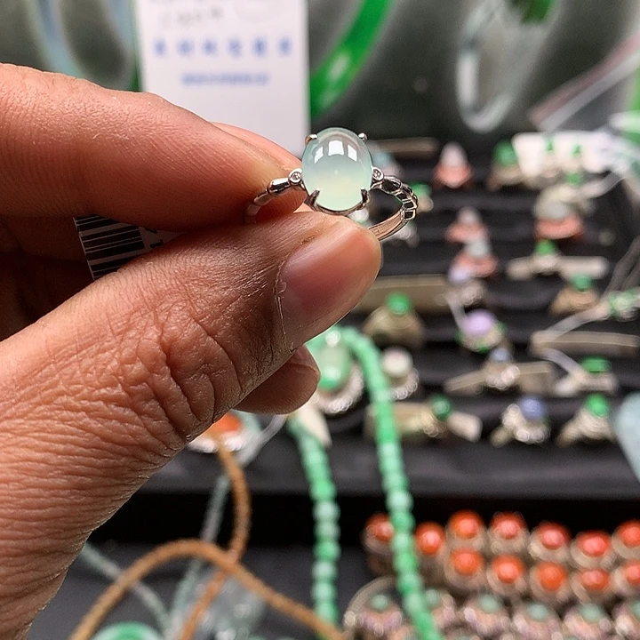 翡翠银S925镶嵌戒指