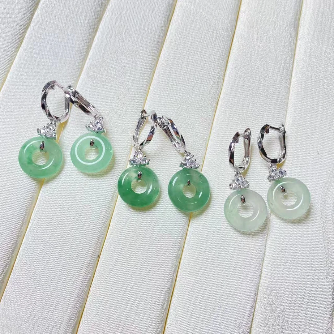 【逍遥】非洲翠甜甜圈耳饰*333/13/多样性发/1对