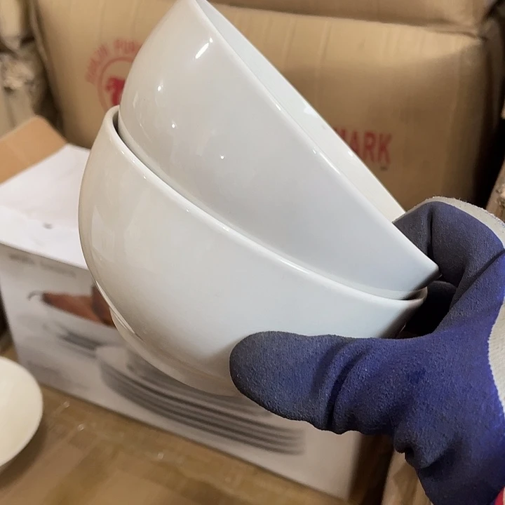 瓷片国营二厂吃饭碗一对 口径13.5厘米
