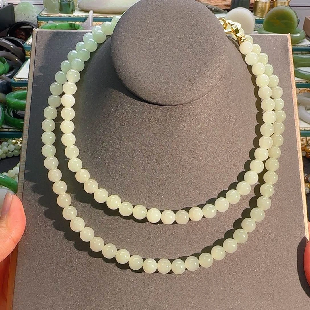 颈饰未镶嵌和田玉冰晴项链