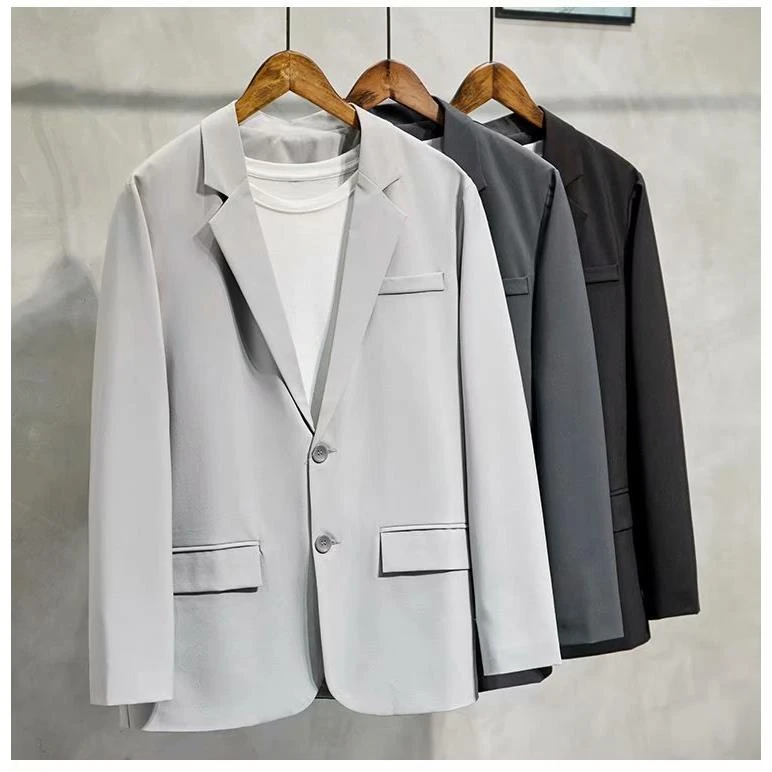 香港Npkp Couture正品/轻熟风职业浅灰色正装长袖西装男薄款宽松