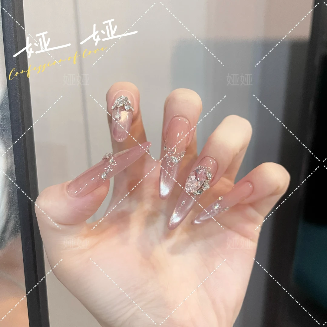 【一帘幽梦】纯手工穿戴甲气质款光疗美甲可拆卸10片