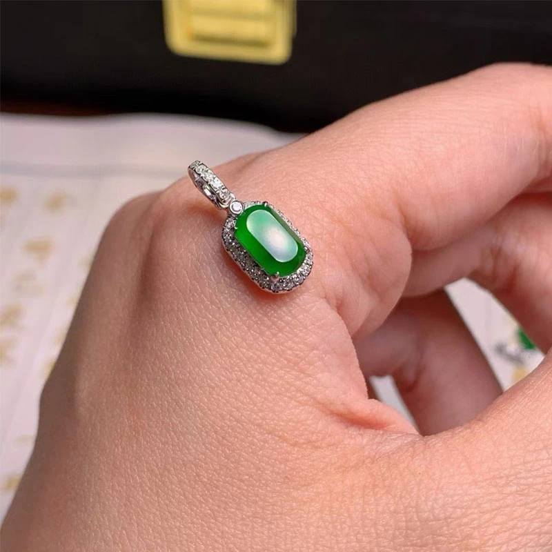 迷你满绿方块提溜能万扣镀18k色白金色小滴溜项链手链吊坠diy配件