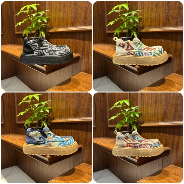 新款潮流男款厚底增高轻便百搭透气民族风男士时尚短靴5357