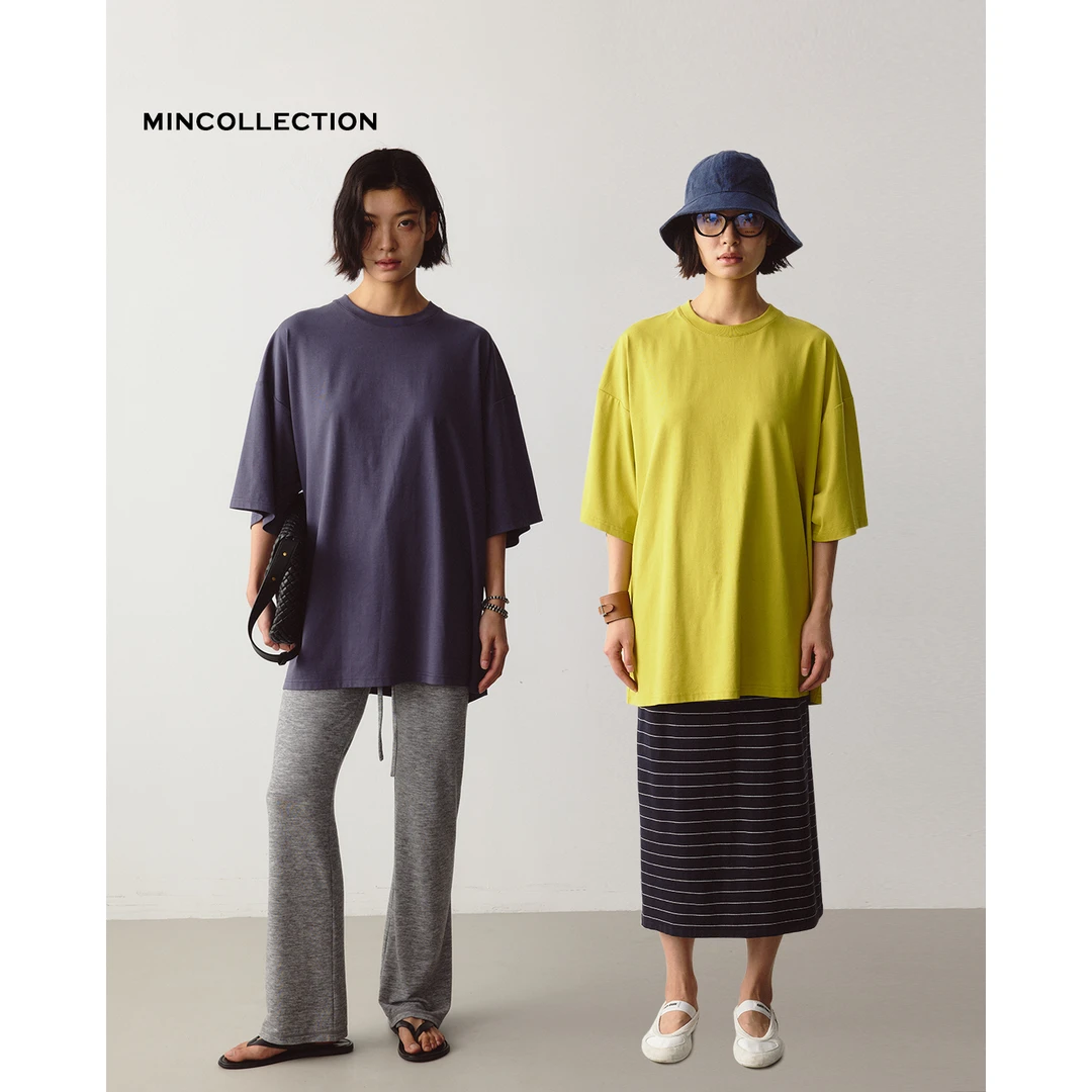 DE Mincollection纯色大T/row风特纺凉感后中缝显瘦廓形T恤50483