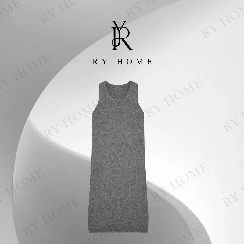 【容雨RYHOME】100绵羊毛无缝一体圆领连衣裙253L1473