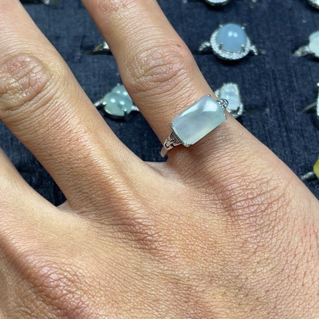 翡翠银S925镶嵌戒指