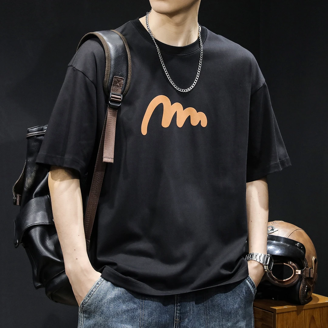 LEIGHZ/雷茨美式潮牌短袖t恤男士2025新款大码夏季体恤男装重磅