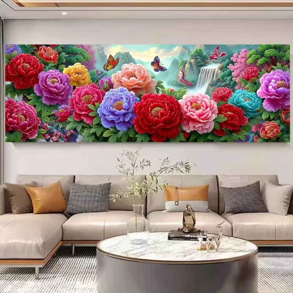 定制十字绣 原创版权倾城溪花图大格180*65 没绣的f2081 58个色块