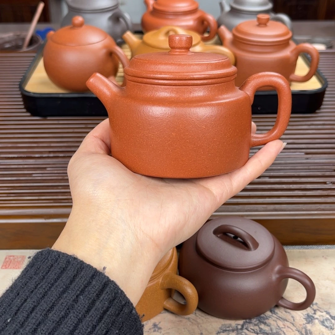 紫砂茶壶200CC红降坡德钟