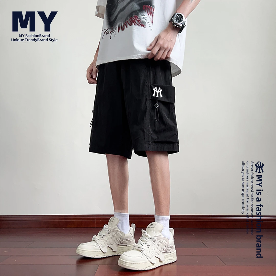 MY/一夏季时尚短裤男生美式复古休闲五分裤青少年外穿宽松直筒