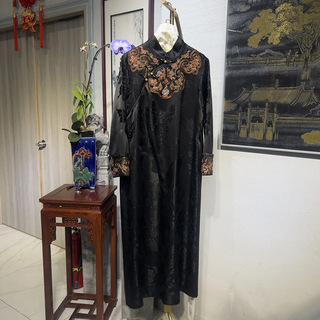 蓝大【洪富】新中式连衣裙7144