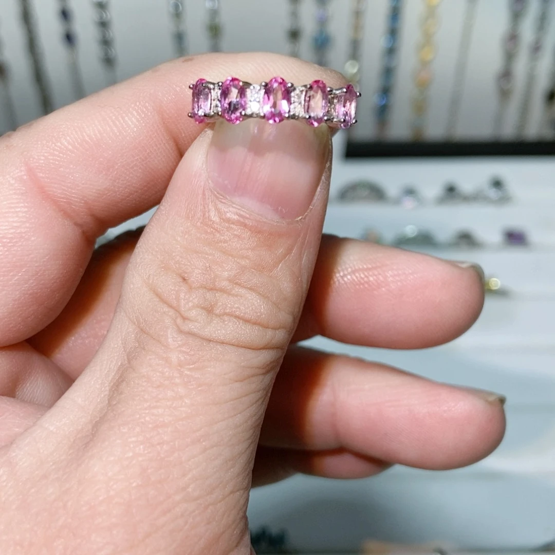 绿水晶戒指银S925镶嵌