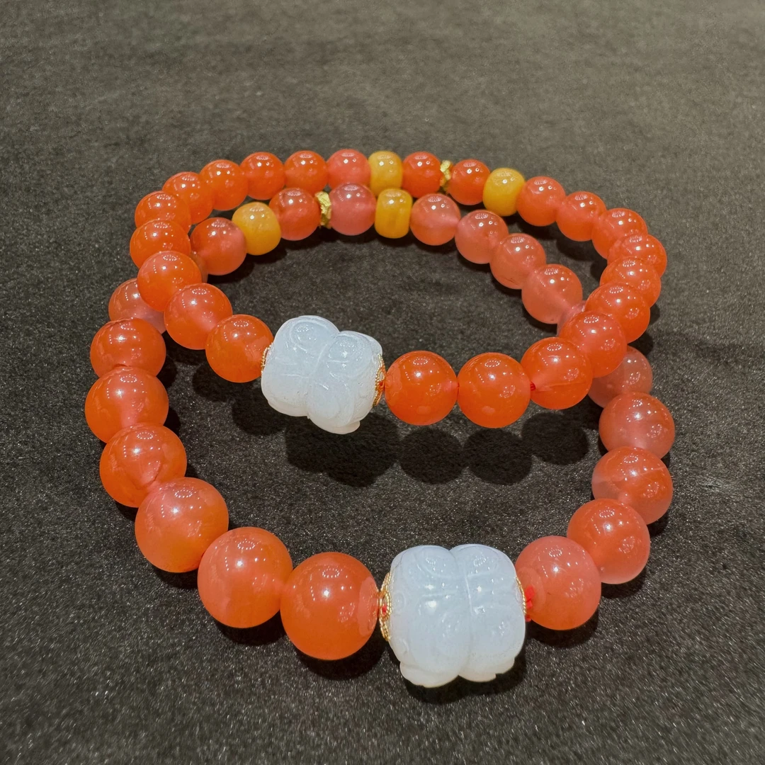 18K金南红玛瑙手串-珠径6mm+多样性发一-NH150