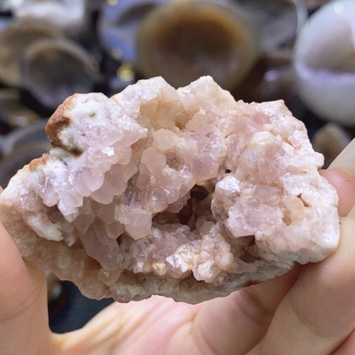 未镶嵌珠宝半成品紫晶粉晶洞