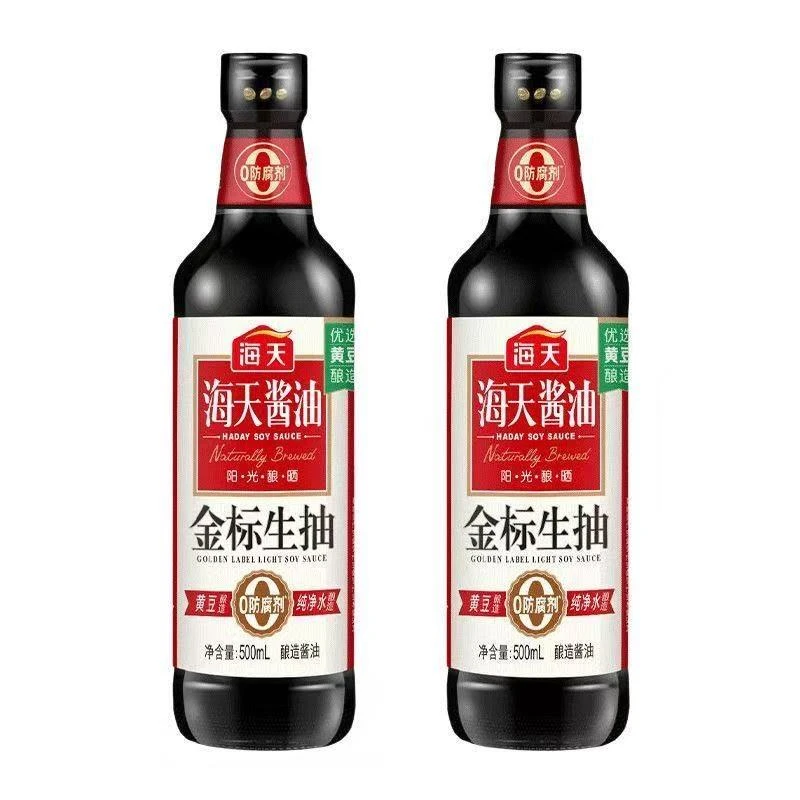 海天玻璃瓶装500ml金标生抽新老包装随机发调味炒菜凉拌家用商用