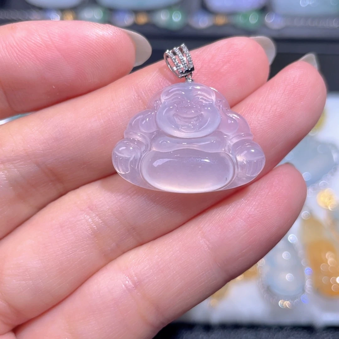 颈饰18K金镶嵌翡翠翡翠