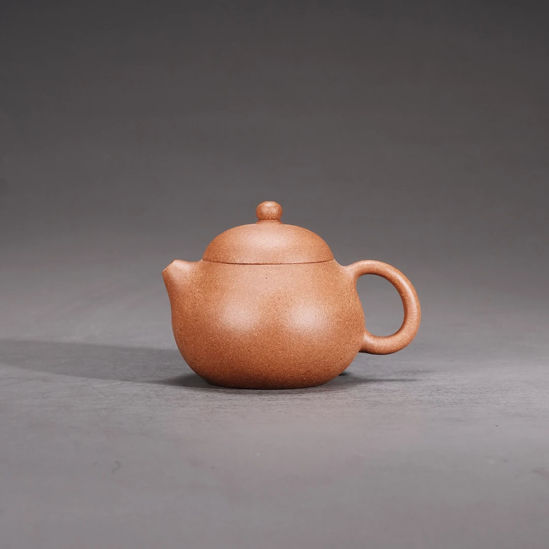 【宜子孙】文旦壶泡茶壶圆壶泥壶小容量家用茶具.黄段泥.容量100cc